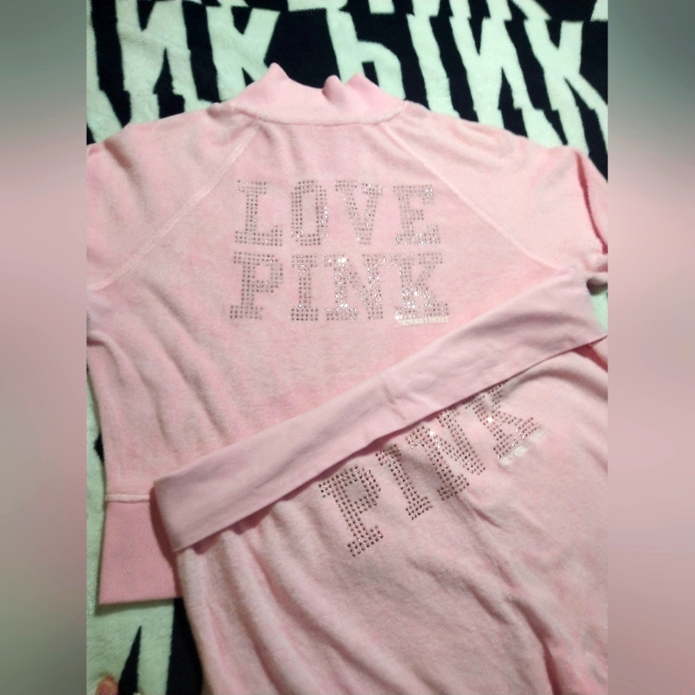 SOLD SOLD Victoria's Secret Pink Vintage '06 Terry Bling Rhinestone Set. L.